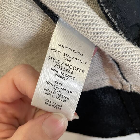 Splendid Faux Suede French Terry Moto Jacket Black White Raw Hem XS - Picture 5 of 6